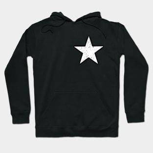 BASIC WHITE STAR DISTRESSED Weathered Effect Hoodie